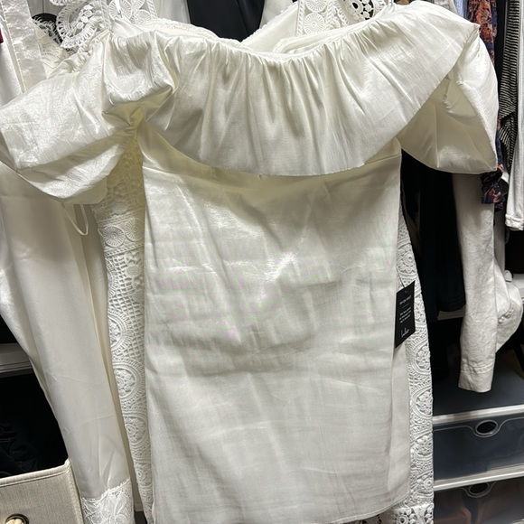 Lulus Fanciful Feat White Taffeta Off-the-Shoulder Bodycon Mini Dress - Picture 4 of 6